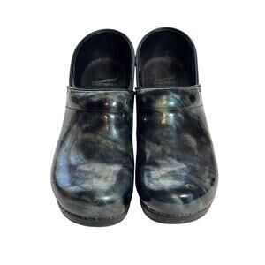 Dansko Professional Clogs Nursing Sz 40 Green/Black Swirl Marble Leather 9.5-10